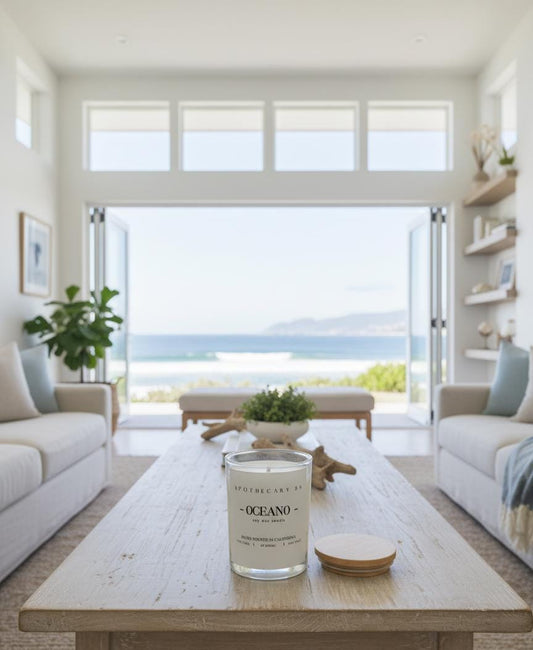 Oceano - Ocean Breeze Soy Candle: Hand Poured Luxury Non toxic Coastal Scent - 8oz