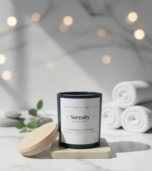 Serenity - Lavender Eucalyptus Soy Candle: Hand-Poured Relaxation luxury Spa Candle