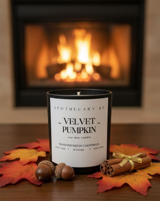 Velvet Pumpkin Soy Candle: Pumpkin, Vanilla, Marshmallow Scent, Hand Poured