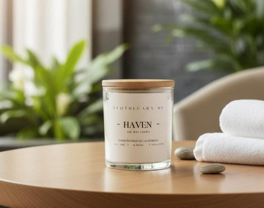 Haven - Westin Hotel Inspired Soy Candle: White Tea Scent, 8oz