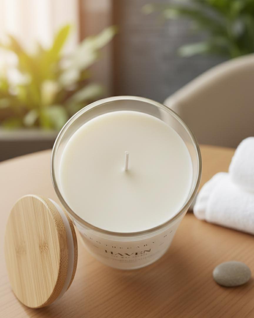 Haven - Westin Hotel Inspired Soy Candle: White Tea Scent, 8oz